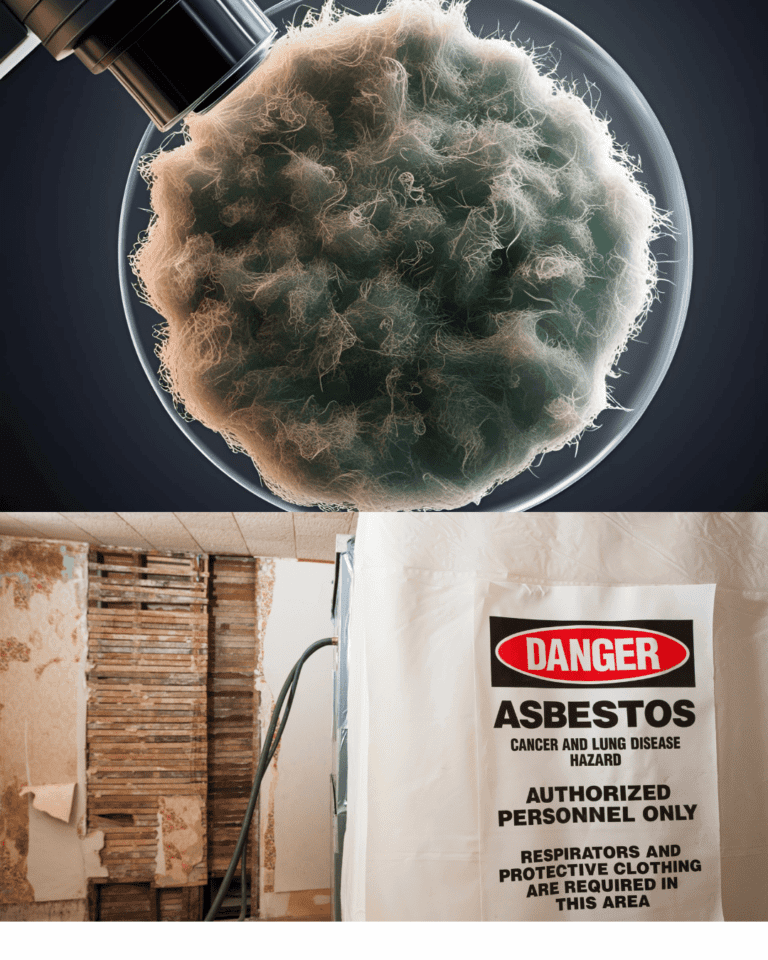 Asbestos under microscope